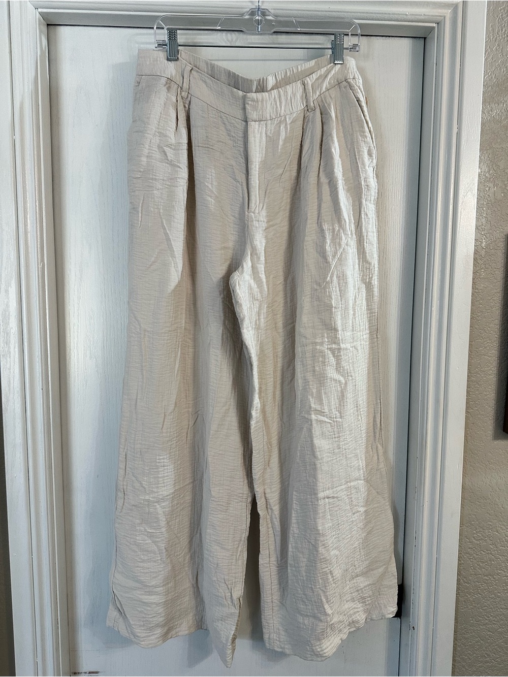 a new day Light Cream Wide-Leg Pleated Pants